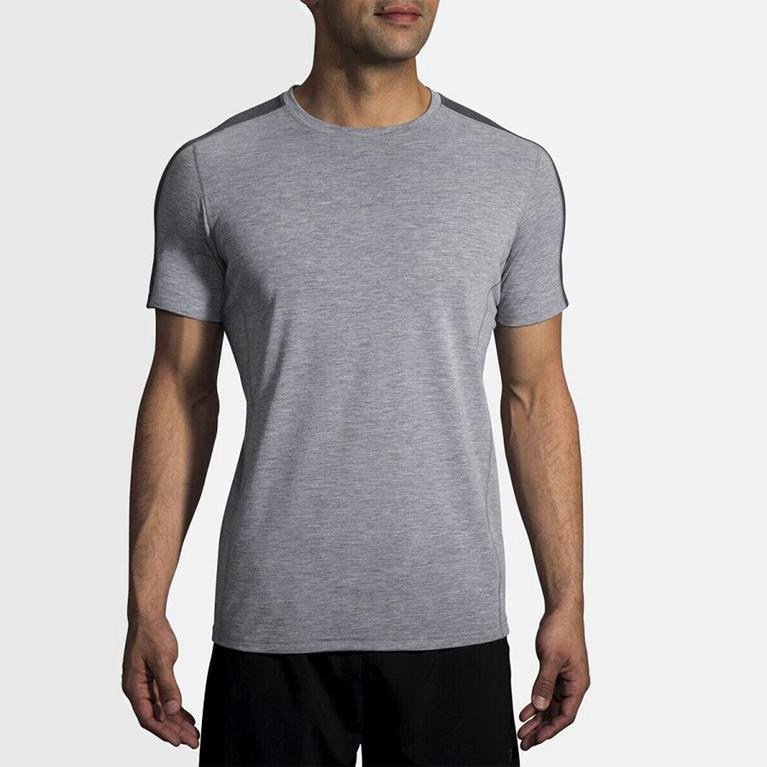 Brooks Distance Hardloopshirt voor Heren Grijs (BCLHY-0638)